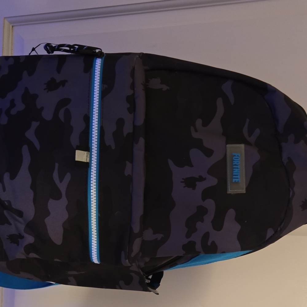 Fortnite Black and Blue Camouflage Backpack